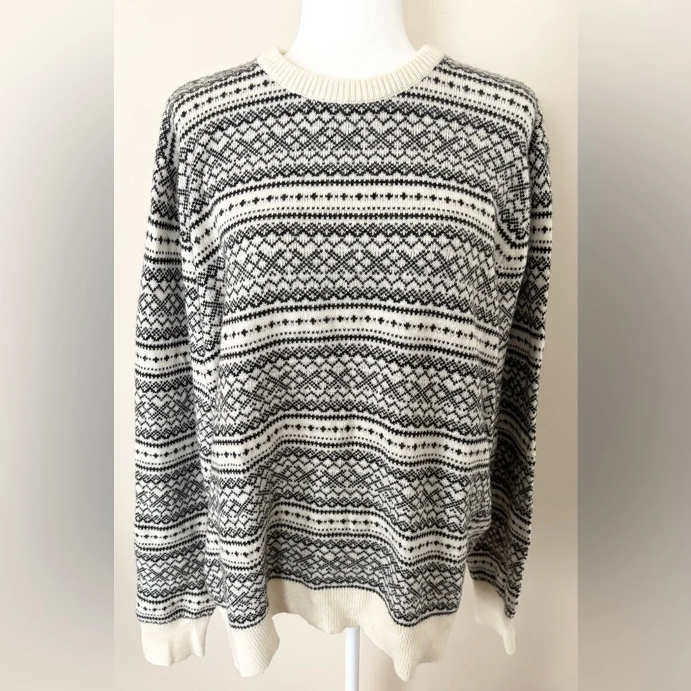 J. Crew Factory Men’s XXL Fair Isle Lambswool Blend Oversized Sweater